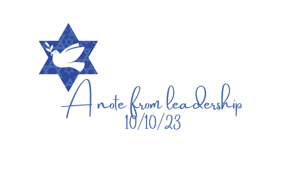 A note from leadership 10/11