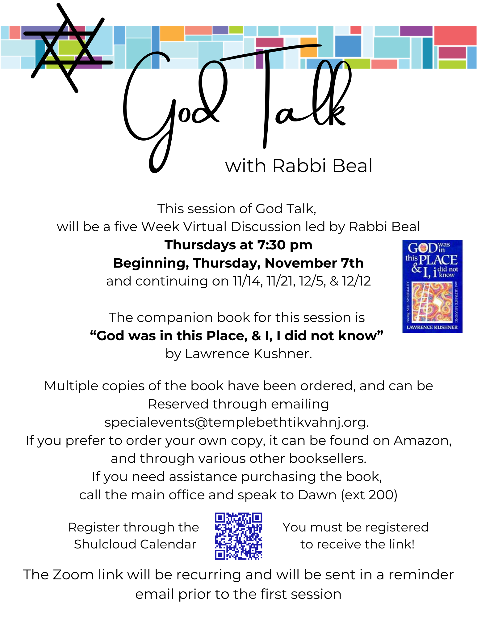 Tenak Talk Rabbis God Talk with Rabbi Beal – Temple Beth Tikvah
